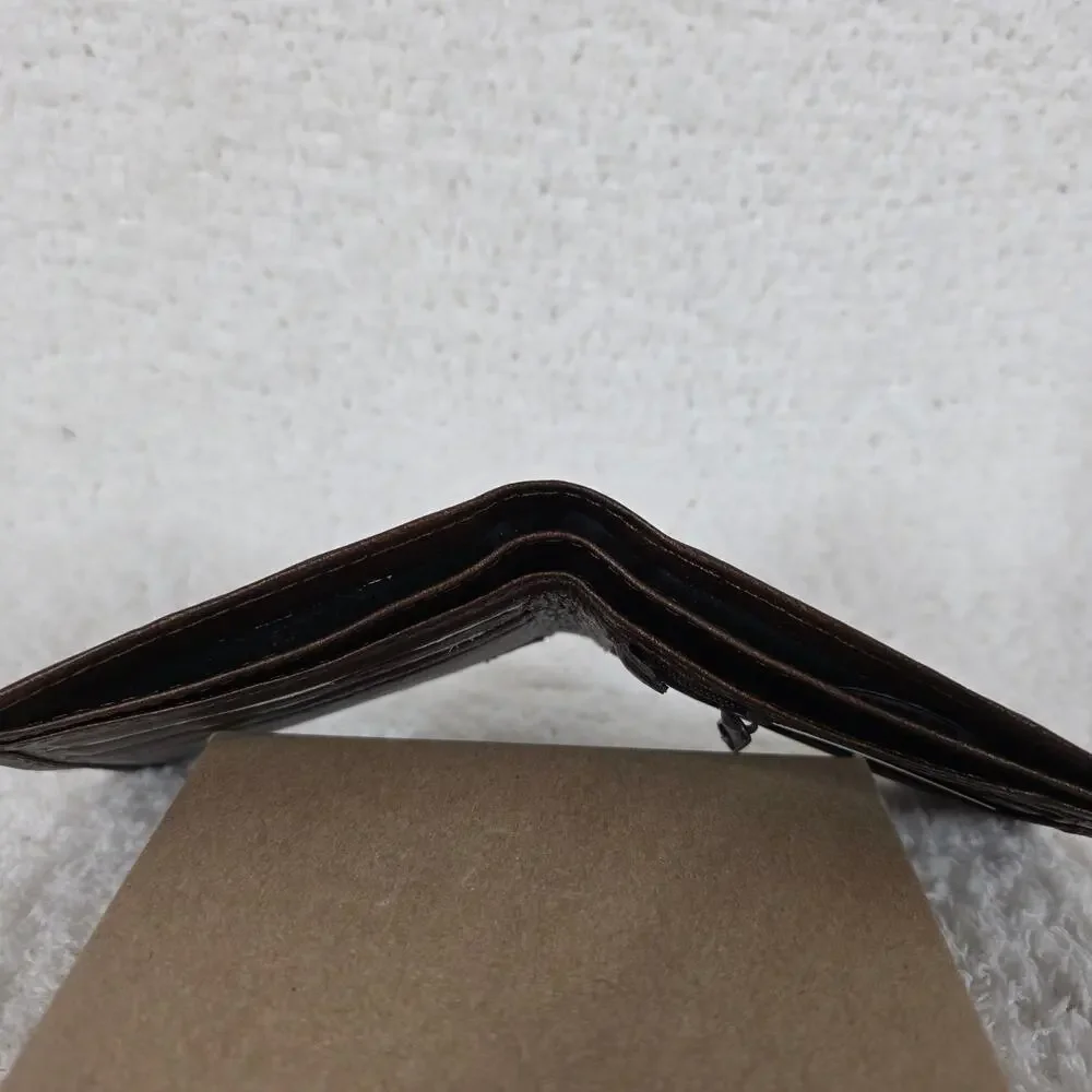 Men's Genuine Leather Bi-Fold Wallet Brown Design Made in Mexico